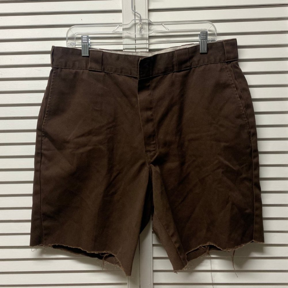 Brown Dickies Bermuda (Mid-Thigh Length) Cutoff Shorts
